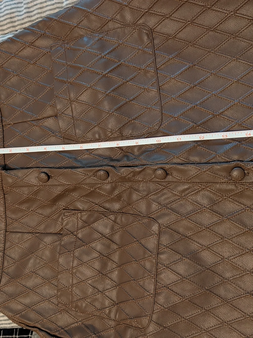 Quilted Faux Leather Mini Skirt in Dark Brown